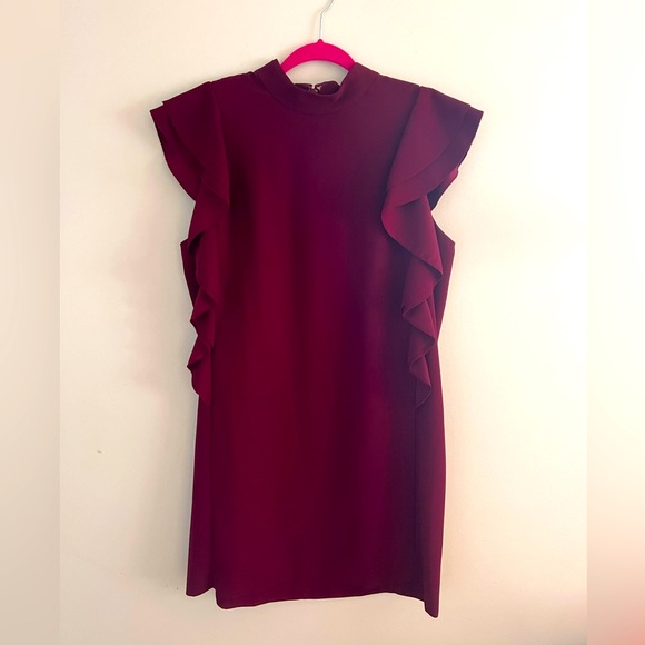 Kate spade raspberry dress with frills sleeves - Picture 2 of 5